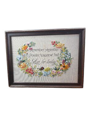 Vintage Needlepoint framed Art
